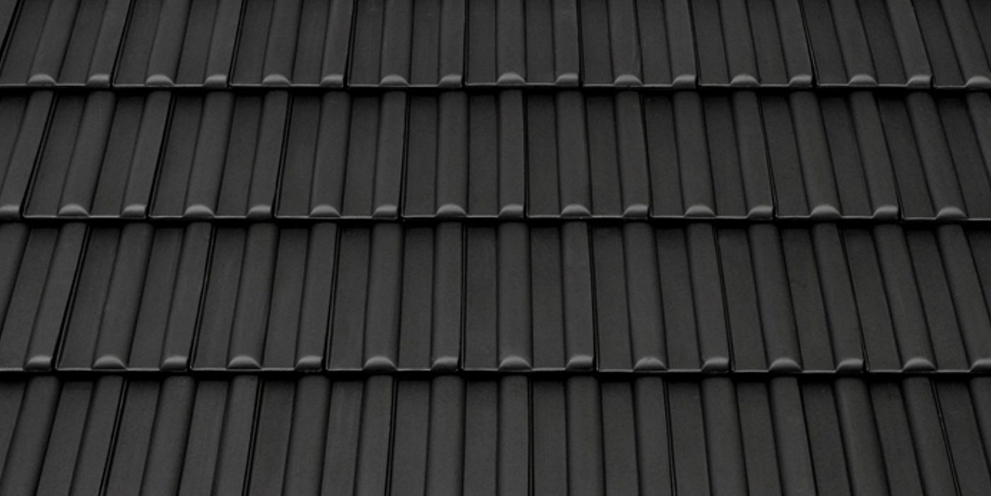 Surface image Tondach rooftile Wiener Norma engobe anthracite black, Flächenbild Tondach Wiener Norma Engobe Anthrazit Schwarz
