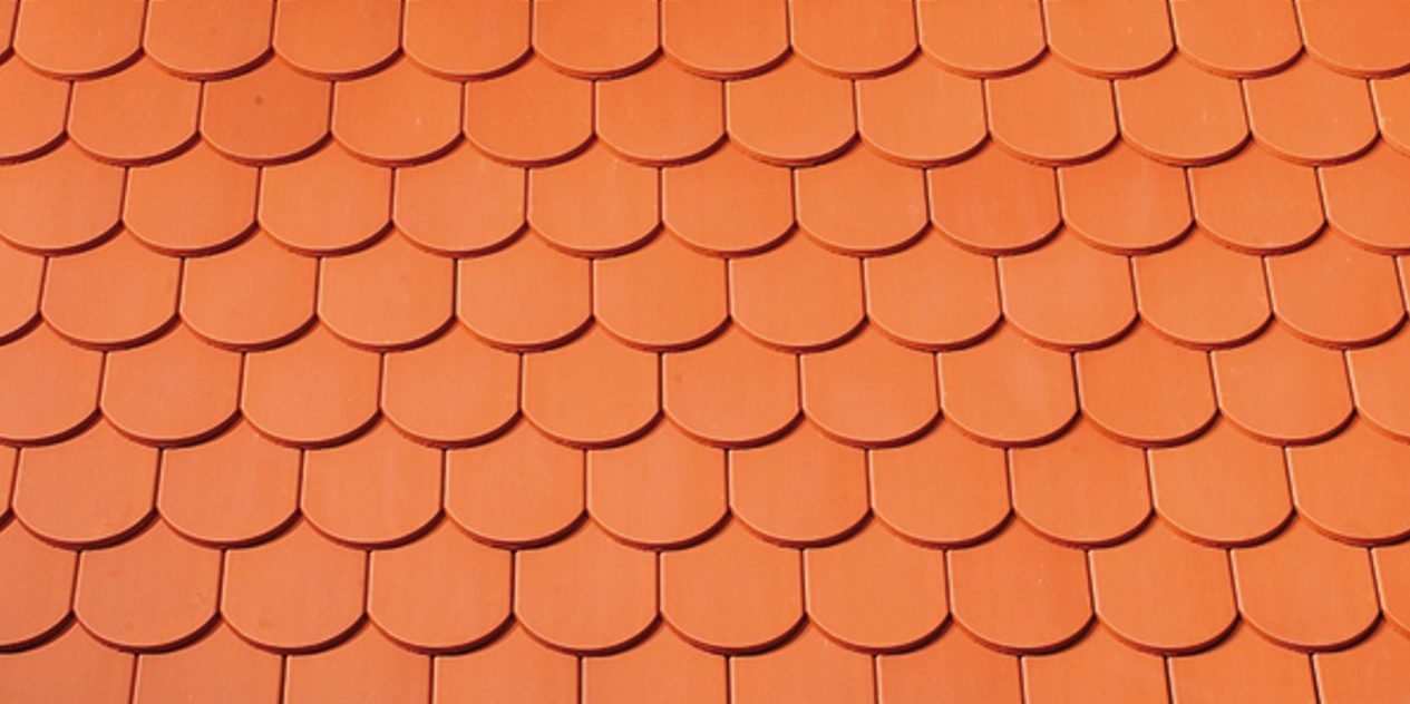 Surface image Tondach rooftile Biber natural red, Flächenbild Tondach Biber Naturrot