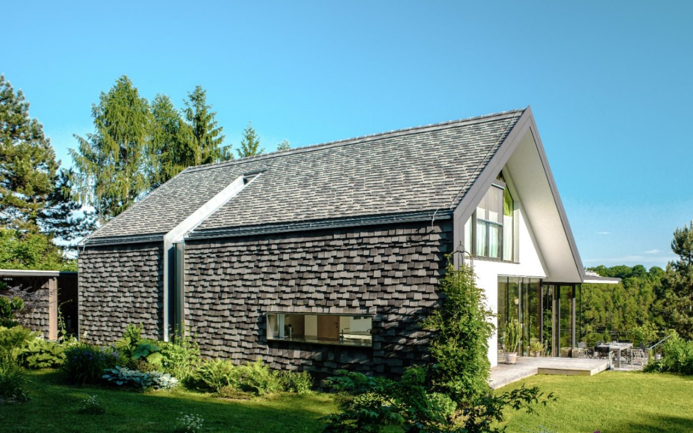 single family house in graz with tondach roof tiles vintage