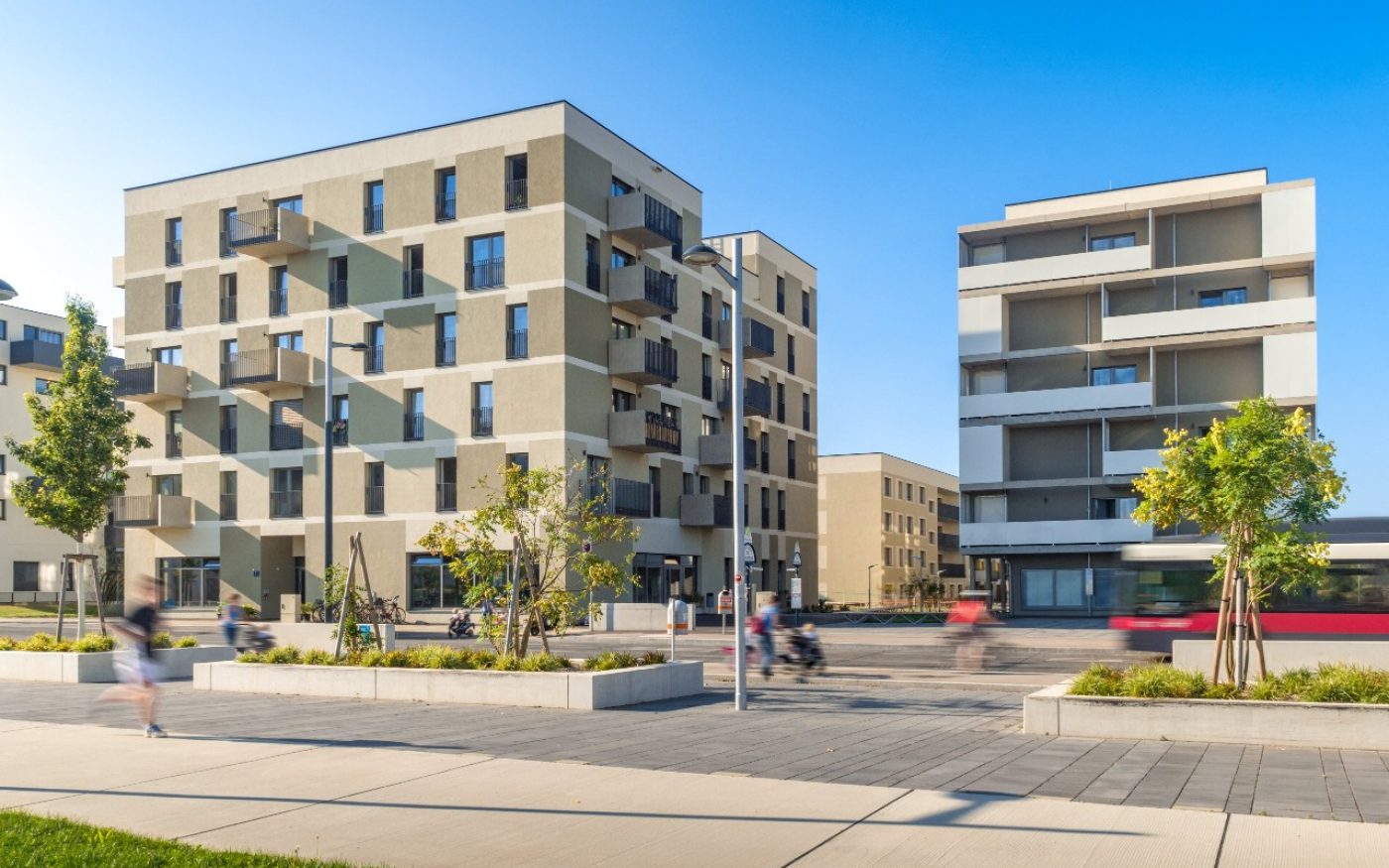 Residential building with Residential building with Porotherm 50 W.i in Vienna, balcony,  residential, Objektbau, Großprojekt, 50 W.i in Vienna, residential, Wohnanlage, Objektbau, Großprojekt