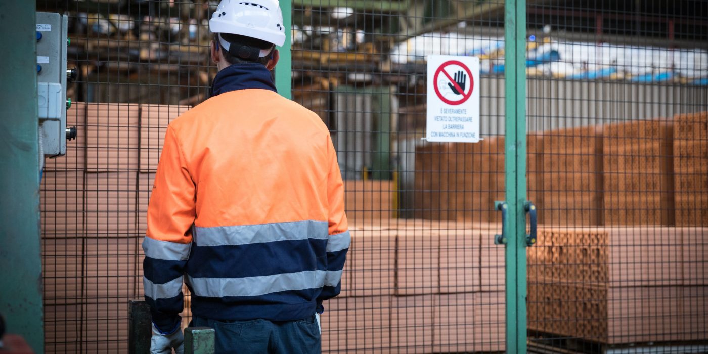 Man at work fo quality check of our caly blocks