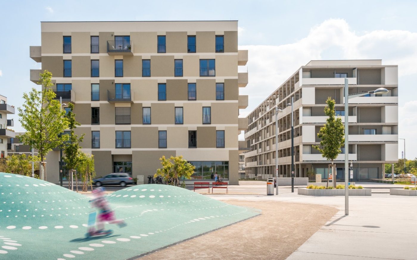 Residential building with Residential building with Porotherm 50 W.i in Vienna, balcony,  residential, Objektbau, Großprojekt, 50 W.i in Vienna, residential, Wohnanlage, Objektbau, Großprojekt