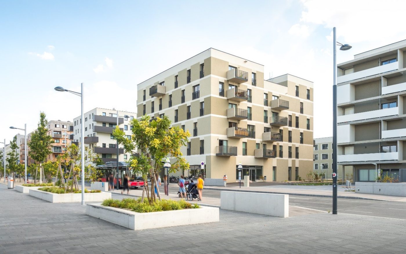 Residential building with Residential building with Porotherm 50 W.i in Vienna, balcony,  residential, Objektbau, Großprojekt, 50 W.i in Vienna, residential, Wohnanlage, Objektbau, Großprojekt