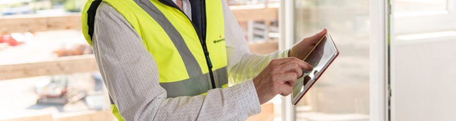Vertriebsapp auf der Baustelle