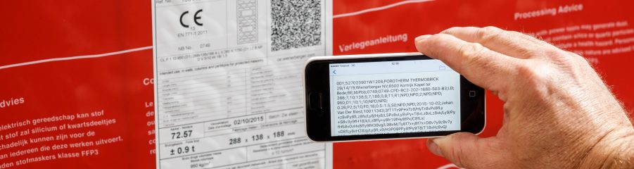 Scanning a QR code while using the app for CE documents