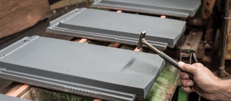 Produktion V11 Tondach Gleinstätten, Klangprobe, production roof tiles