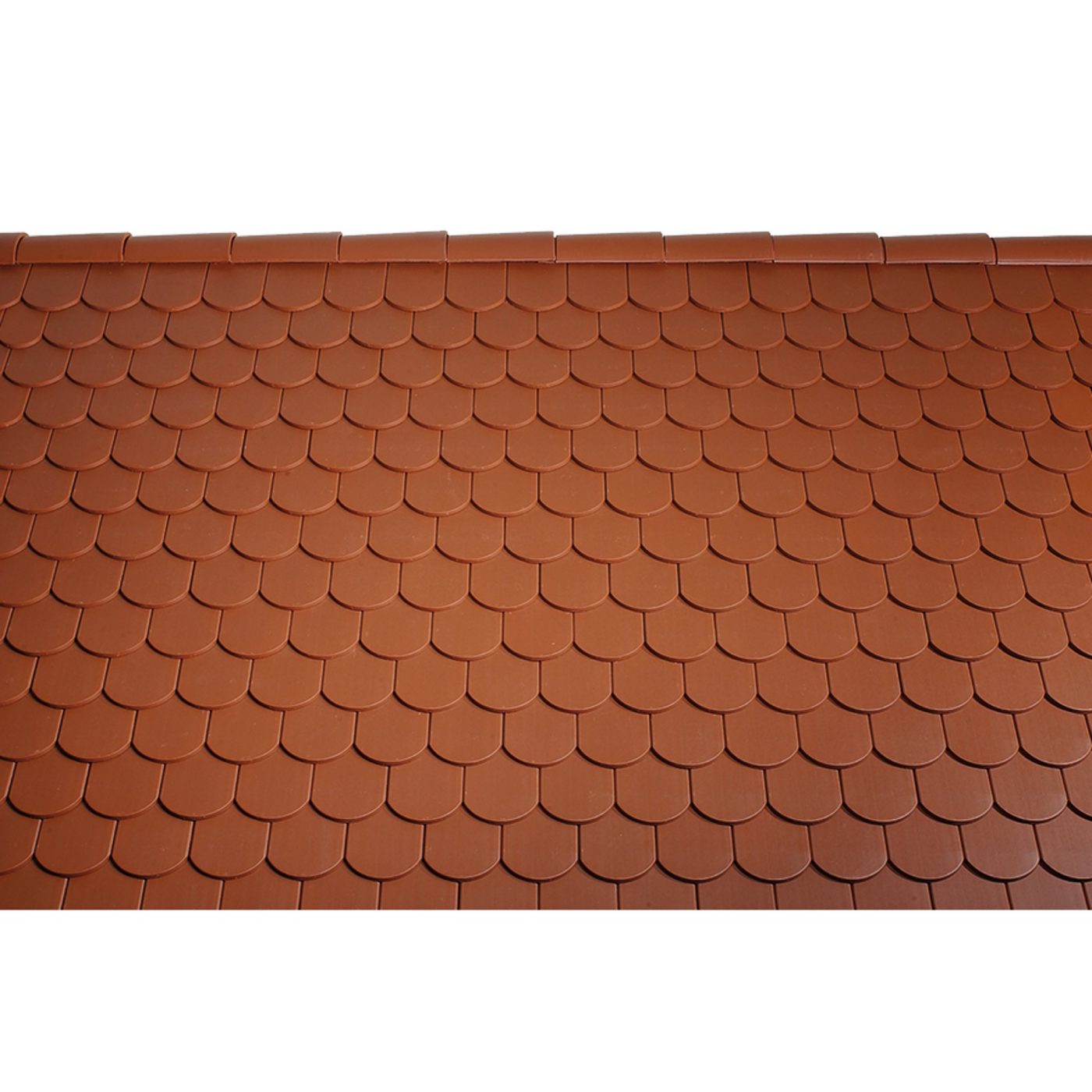 Surface image Tondach rooftile Biber engobe copper brown, Flächenbild Tondach Biber Engobe Kupferbraun