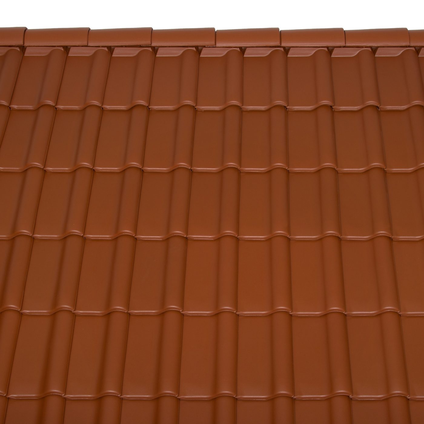 Surface image Tondach rooftile Flachdachziegel A11 engobe red, Flächenbild Tondach Flachdachziegel A11 Engobe Rot