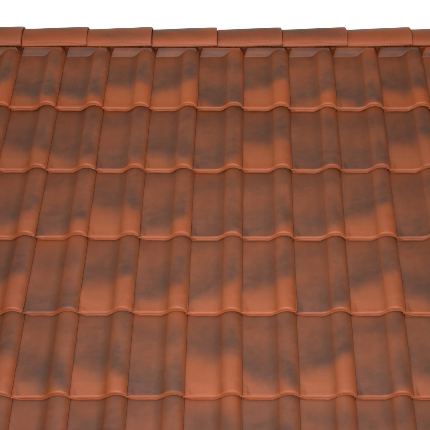 Surface image Tondach rooftile Flachdachziegel A11 engobe antique, Flächenbild Tondach Flachdachziegel A11 Engobe Antik