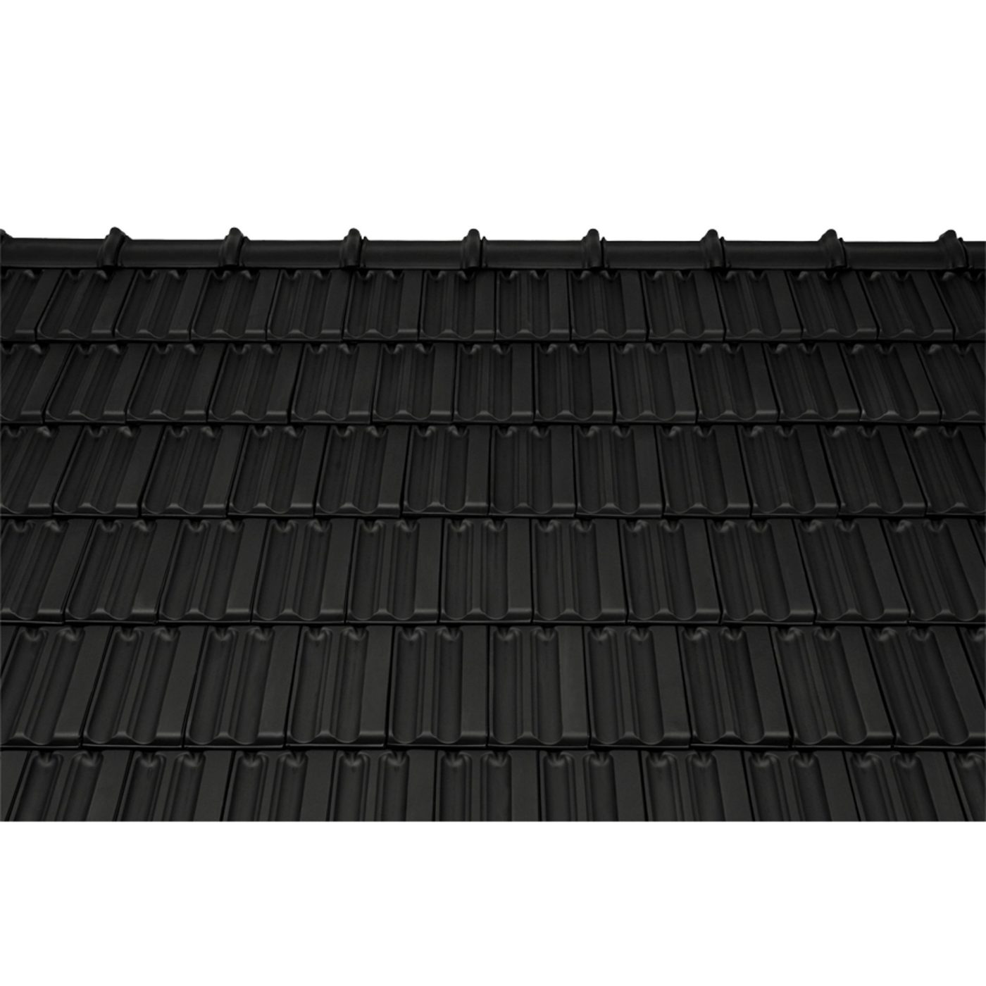 Surface image Tondach rooftile Fidelio engobe anthracite black, Flächenbild Tondach Fidelio Engobe Anthrazit Schwarz