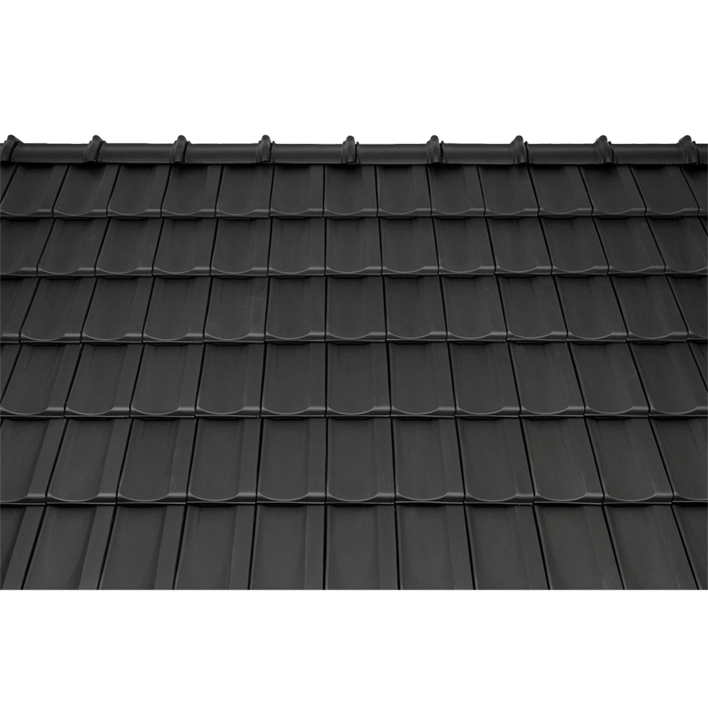 Surface image Tondach rooftile Mulde Verschiebeziegel engobe anthracite black, Flächenbild Tondach Mulde Verschiebeziegel Engobe Anthrazit Schwarz