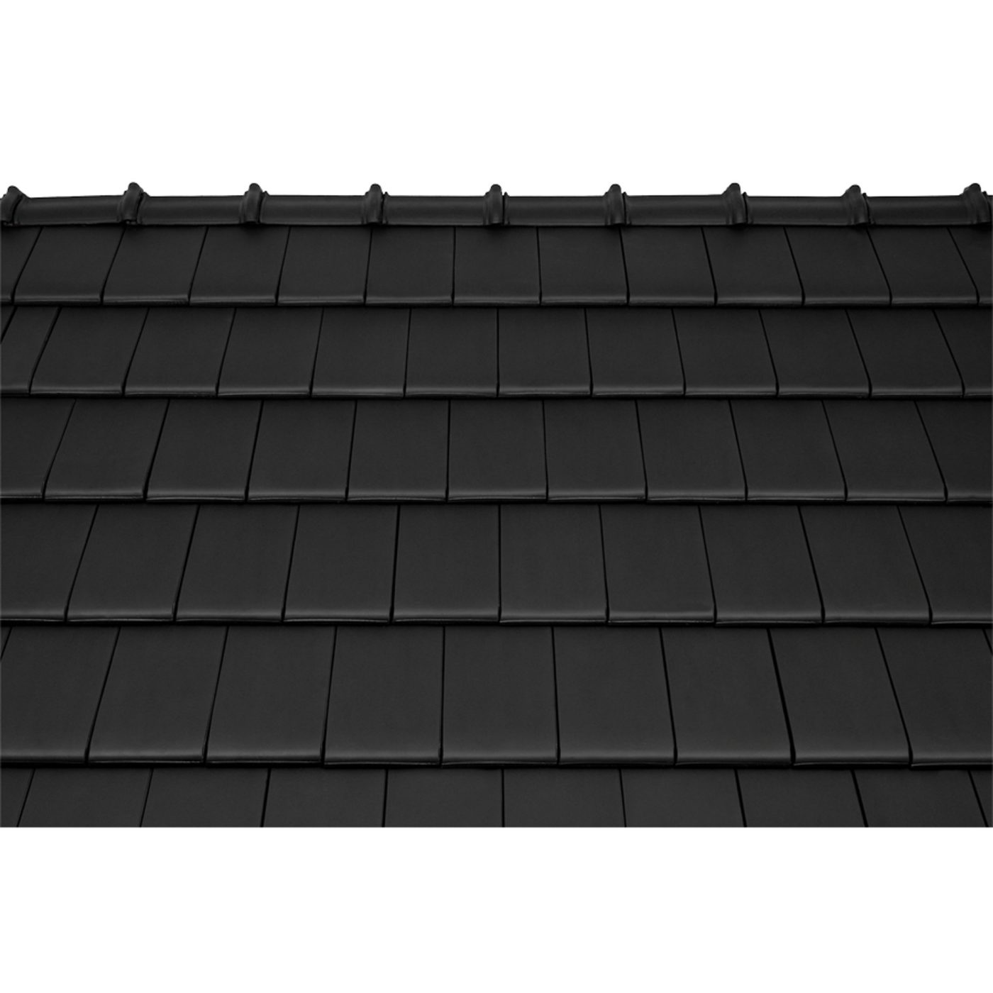 Surface image Tondach rooftile Figaro Deluxe engobe anthracite black, Flächenbild Tondach Figaro Deluxe Engobe Anthrazit Schwarz