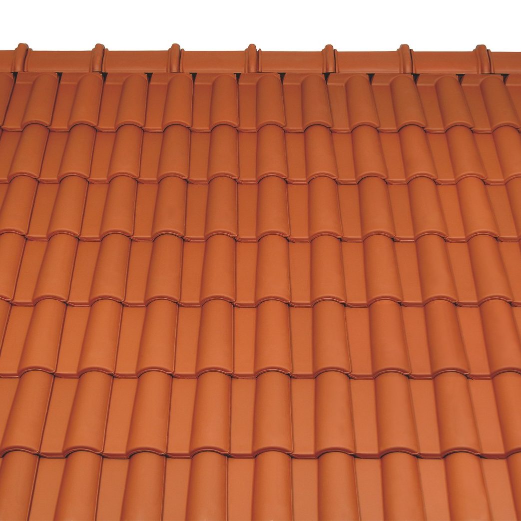 Surface image Tondach rooftile Mediteran Plus natural red, Flächenbild Tondach Mediteran Plus Naturrot  