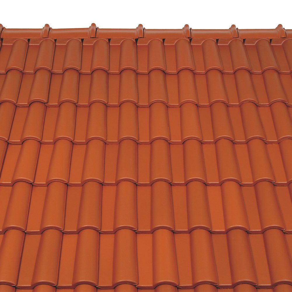 Surface image Tondach rooftile Mediteran Plus engobe red, Flächenbild Tondach Mediteran Plus Engobe Rot