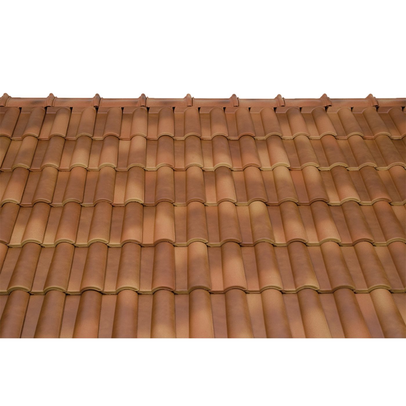 Surface image Tondach rooftile Mediteran Plus engobe tricolore, Flächenbild Tondach Mediteran Plus Engobe Tricolore