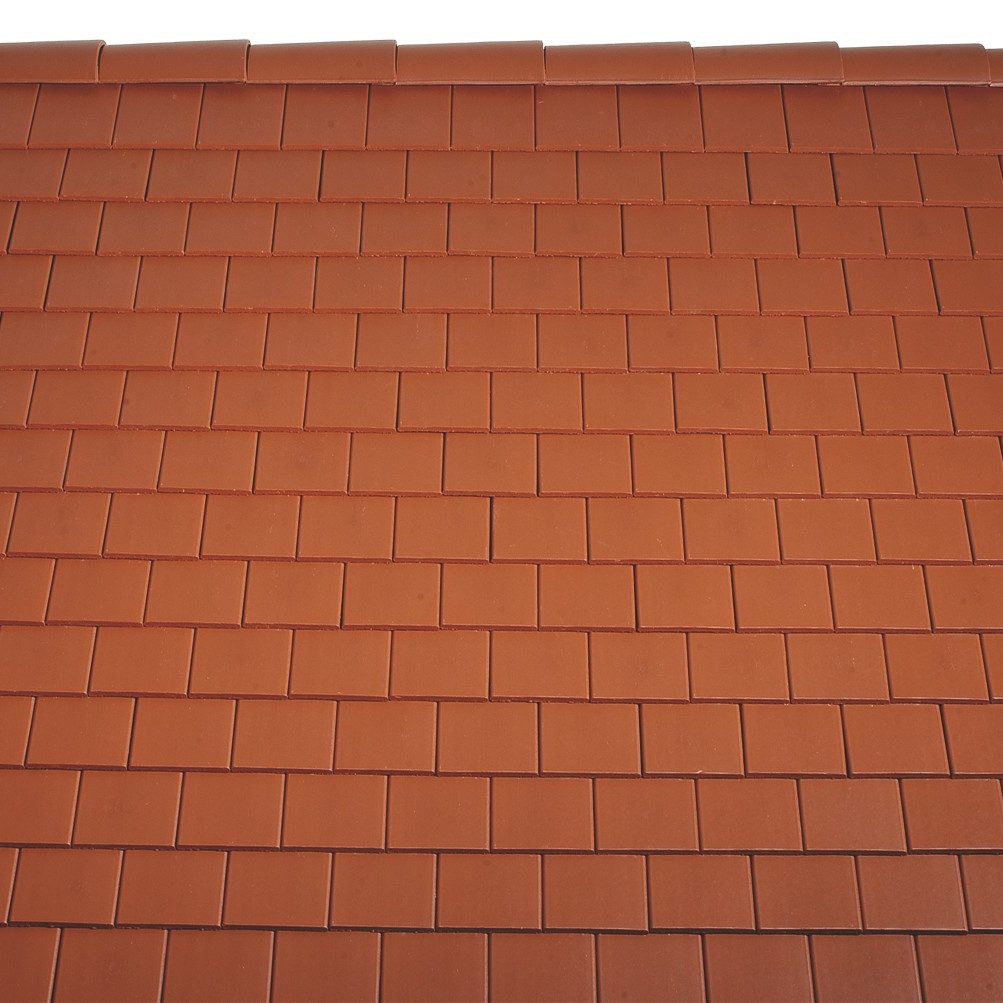Surface image Tondach rooftile Tasche engobe copper brown, Flächenbild Tondach Tasche Engobe Kupferbraun 